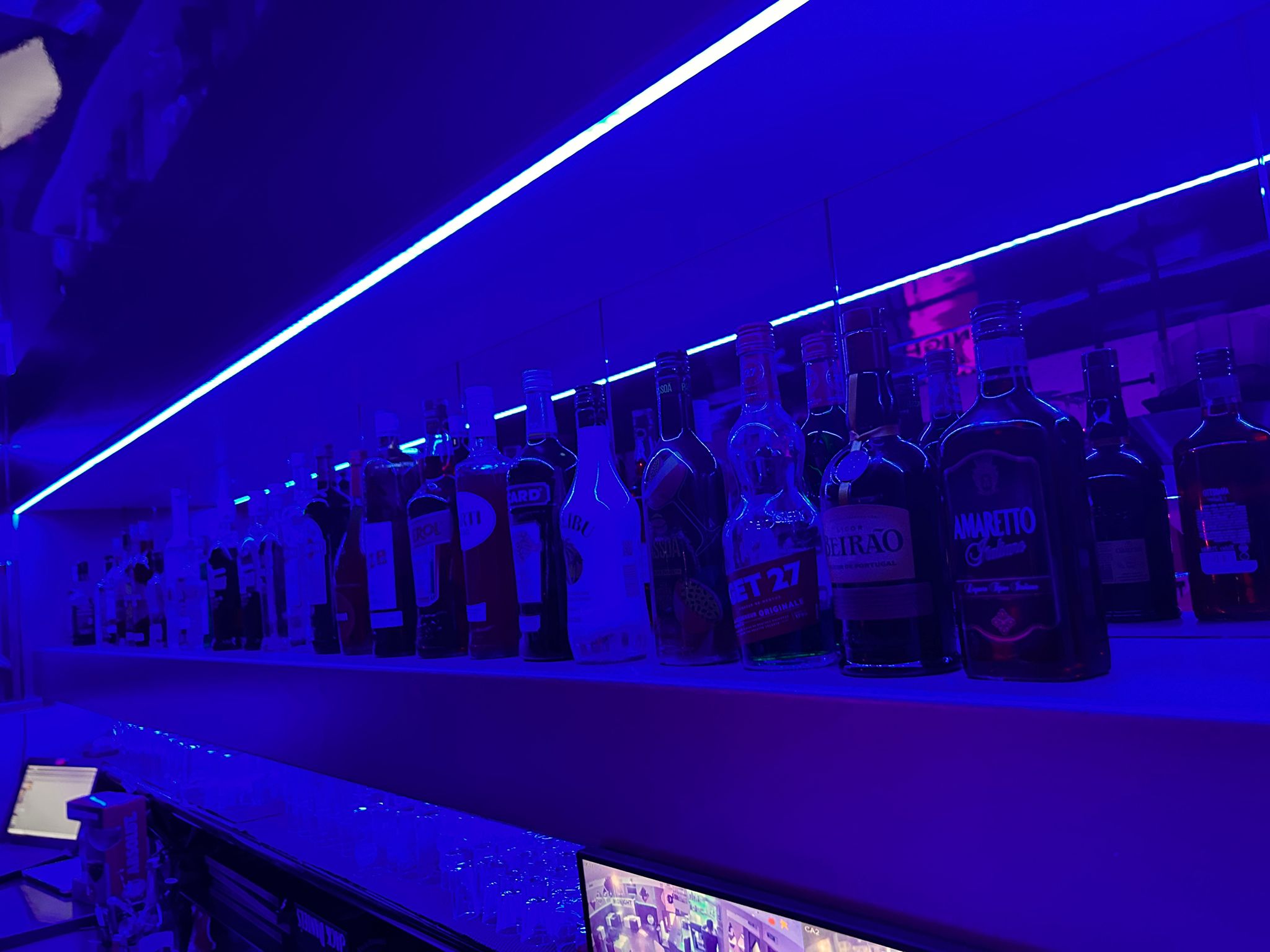 DJ mixing console with professional setup